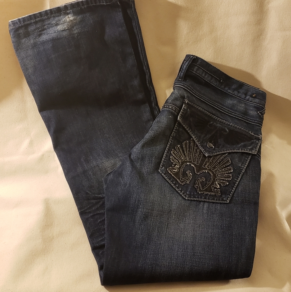 Mens Blue Guess Jeans w/Design